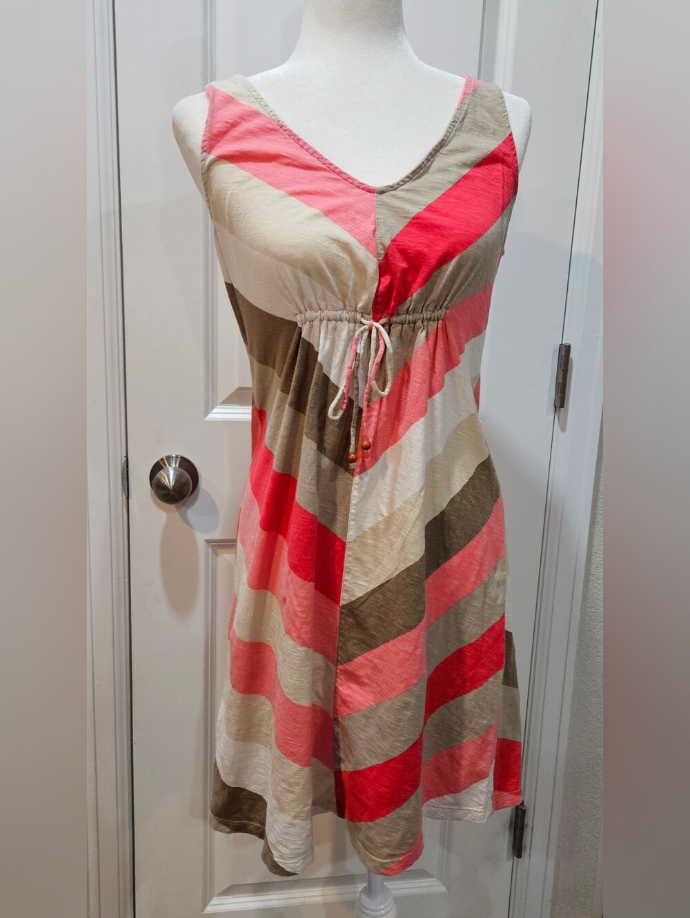 Tommy Bahama Striped V-Neck Midi Dress
